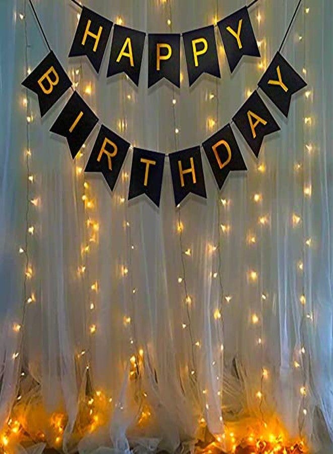 RR DESIGN (8 inch) Happy Birthday Banner Bunting Flag/Banner for Birthday/Birthday Decoration Material - Black (Pink) - Image 2